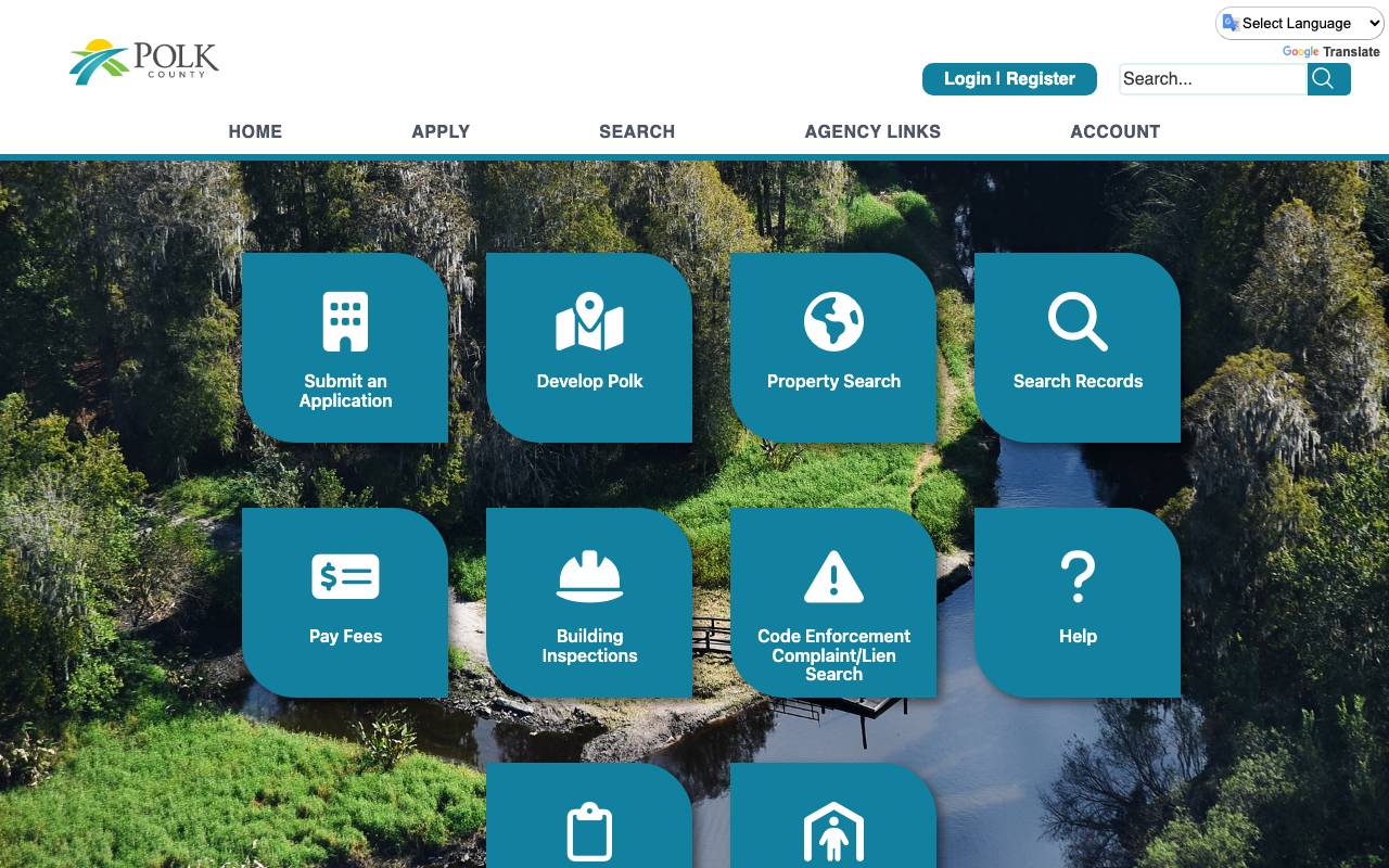 Screenshot of the Polk County permit portal