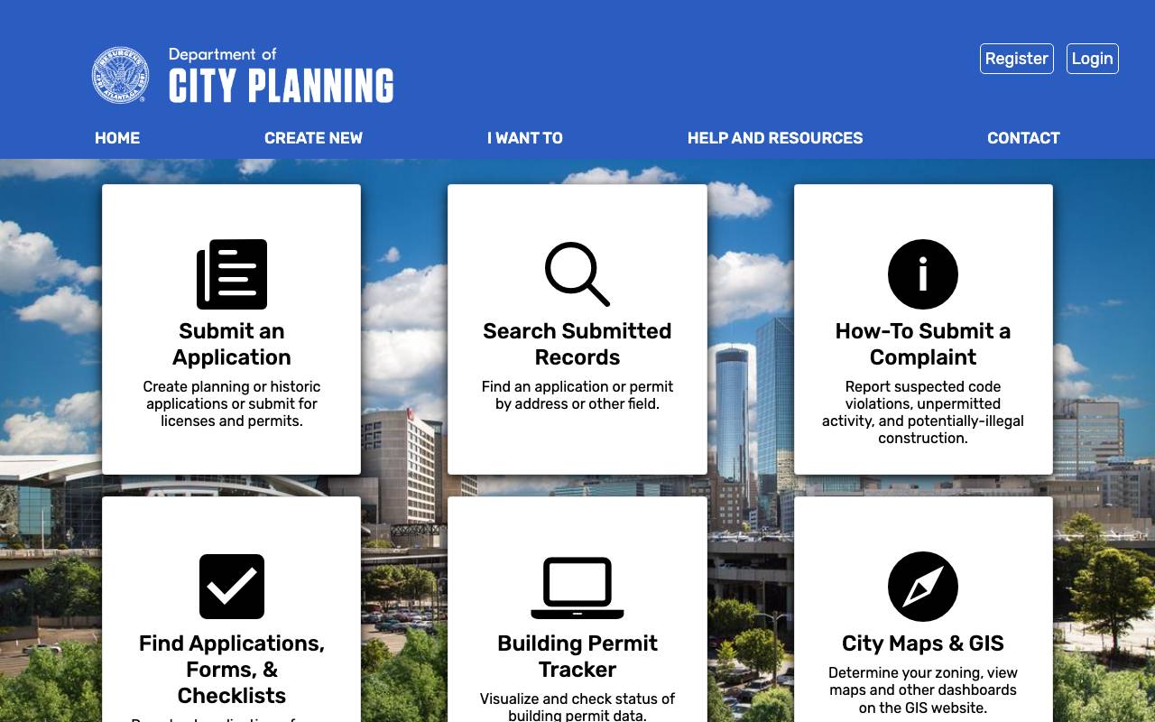 Screenshot of the Atlanta permit portal