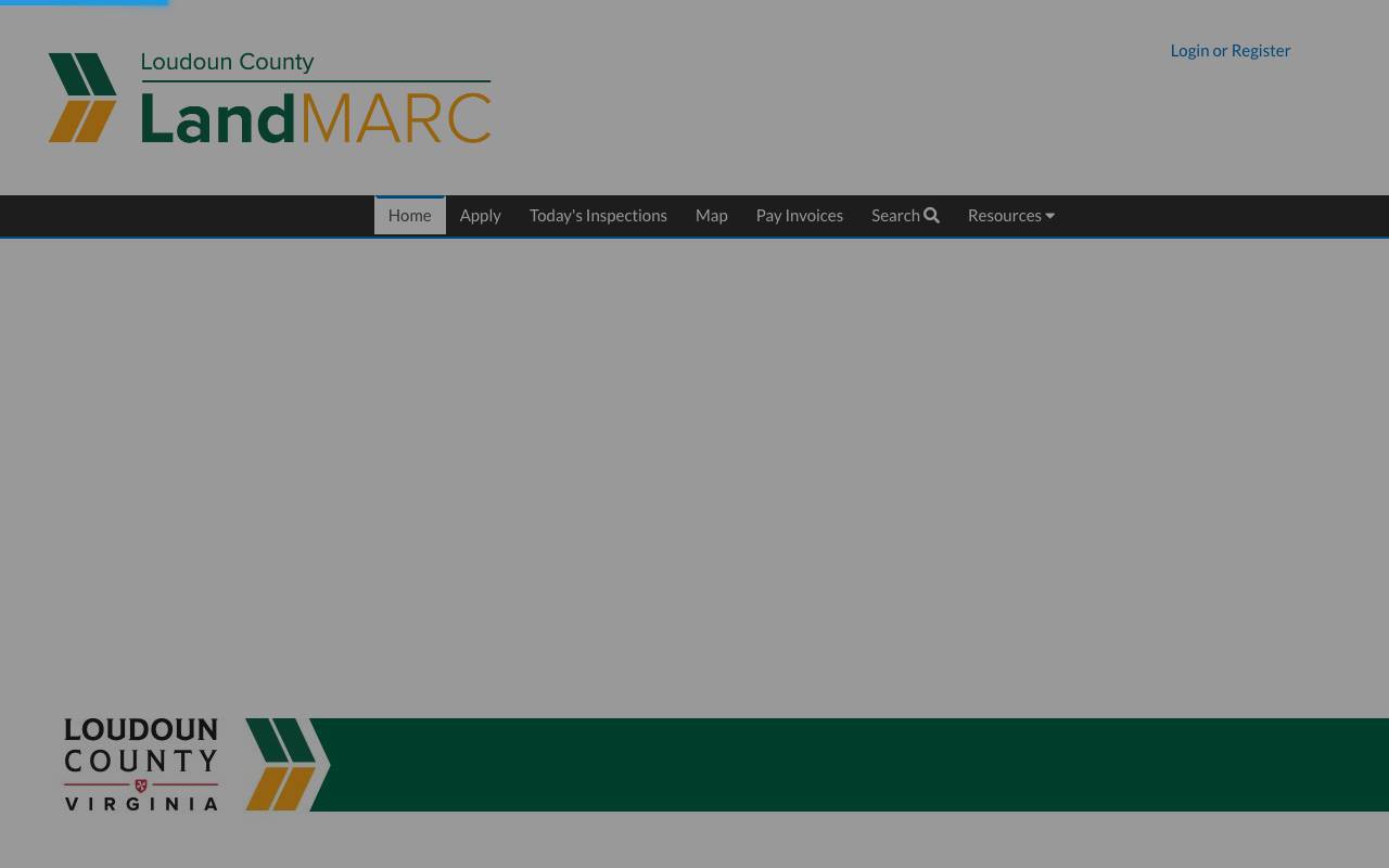 Screenshot of the Loudoun County permit portal